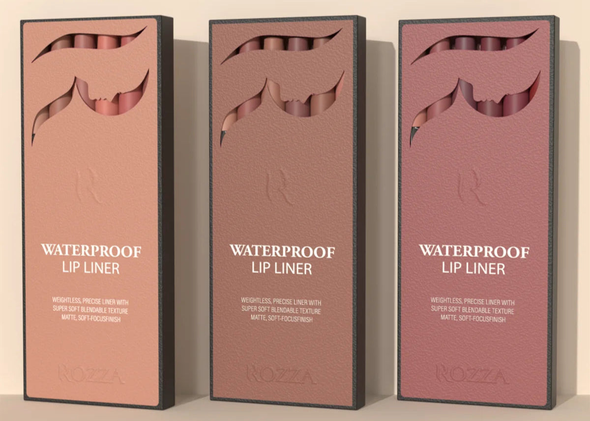 Waterproof Lip Liner Pencil Set, Weightless Precise Liner with Super Soft Blendable Texture Matte Soft