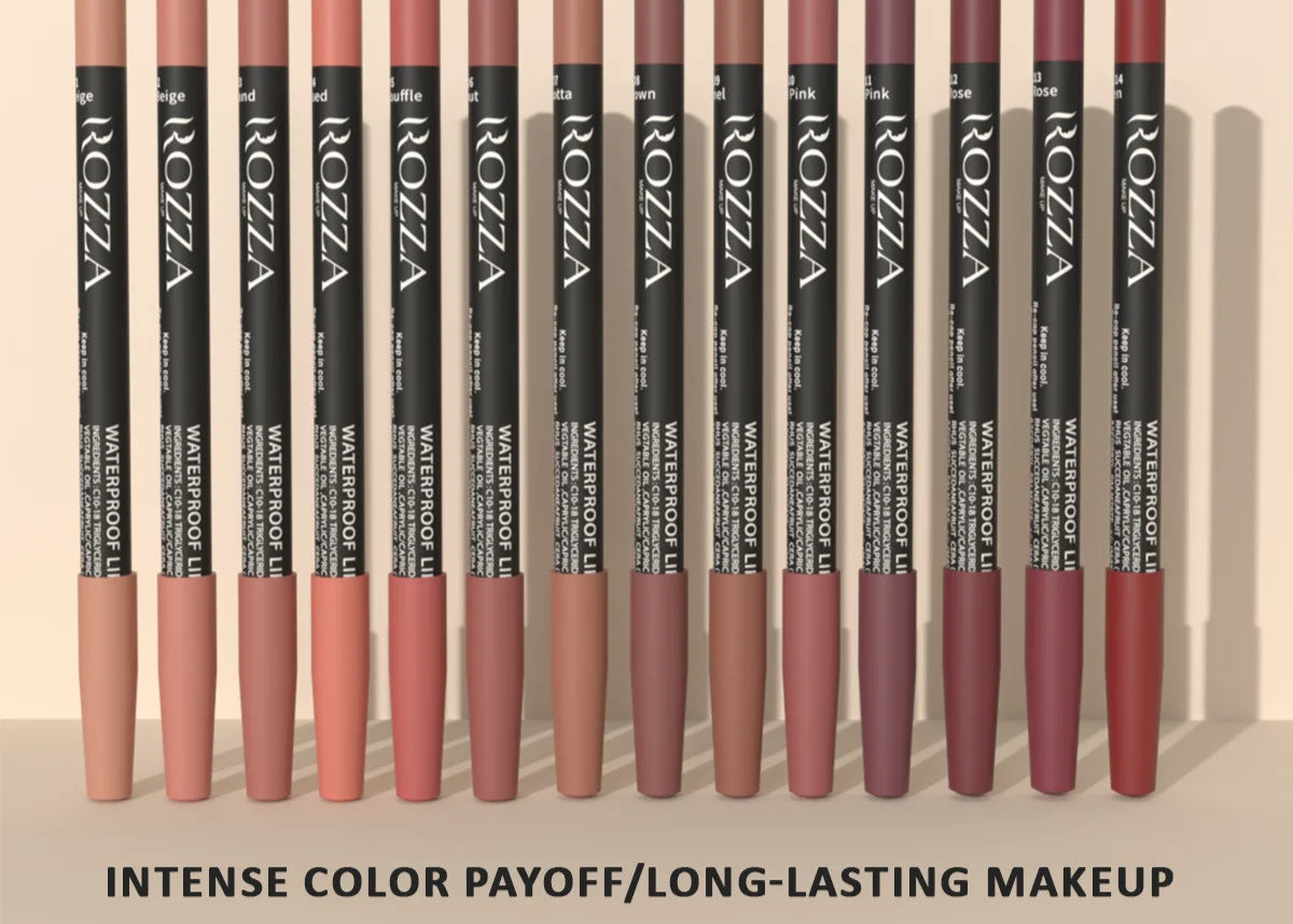 Waterproof Lip Liner Pencil Set, Weightless Precise Liner with Super Soft Blendable Texture Matte Soft